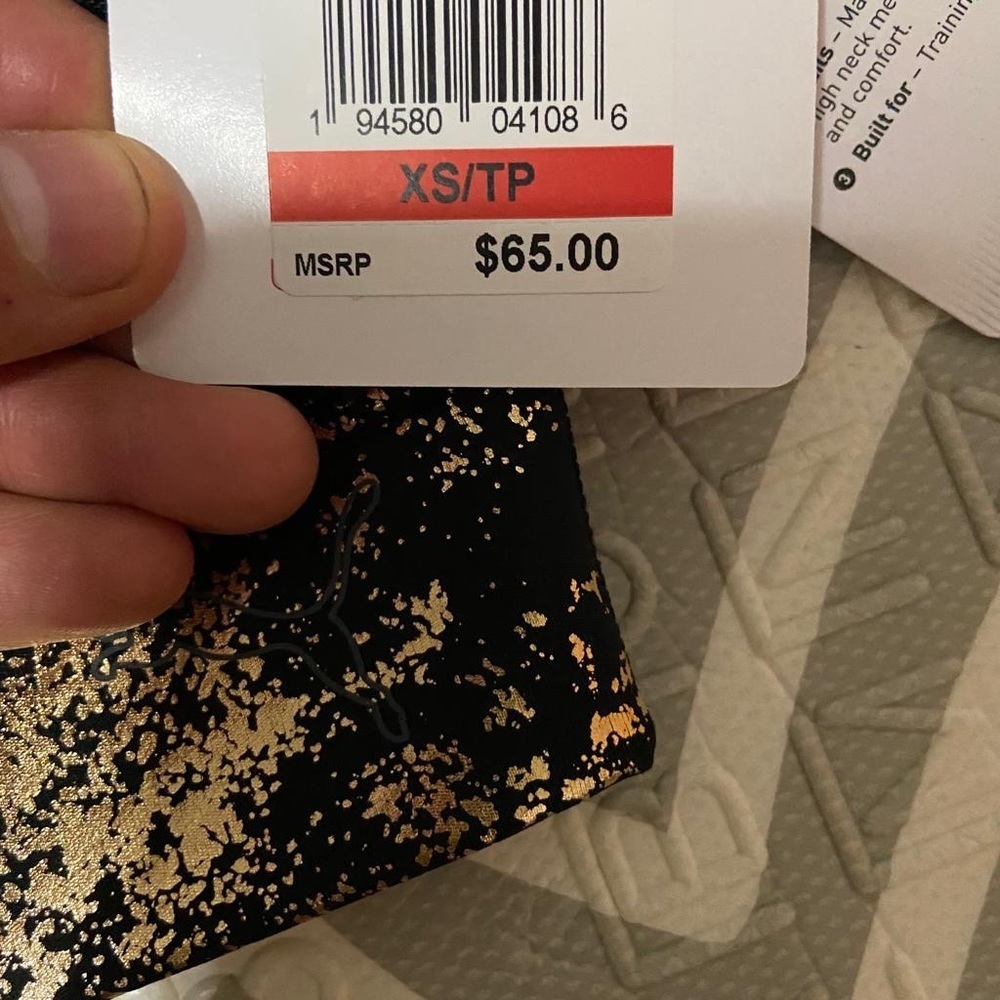 Puma tank top sports bra crop top gold black - Picture 4 of 5